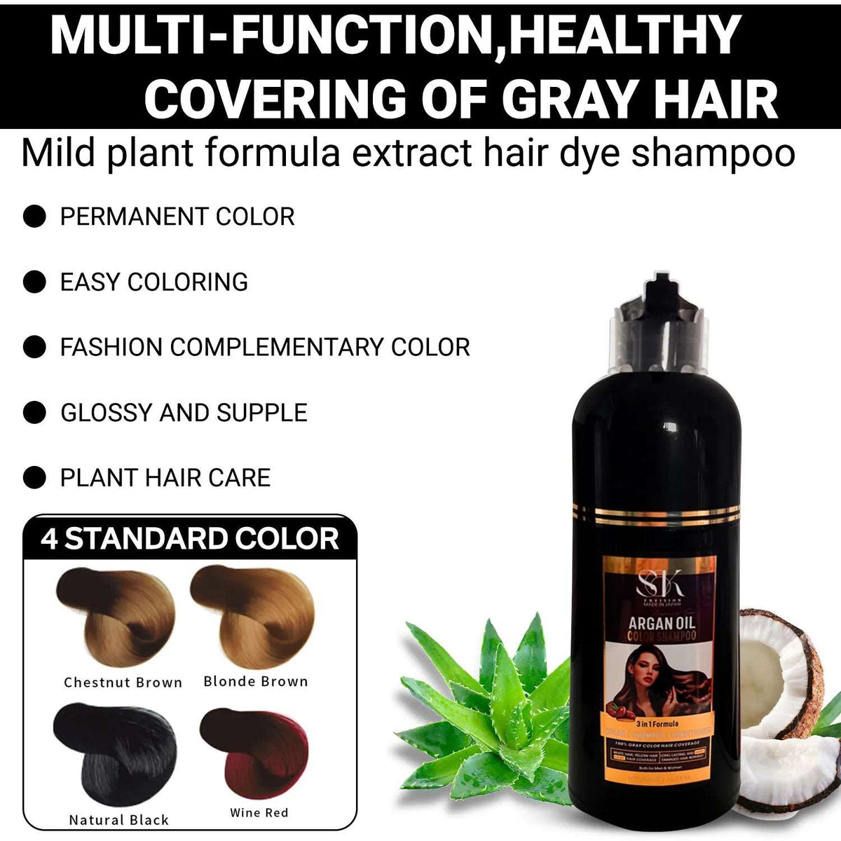 Magic Hair Dye Colors Shampoo-Labell USA