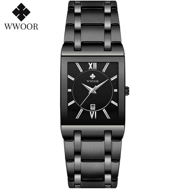 WWOOR 2024 Fashion Mens Watches Top Brand Luxury Wrist Watch Quartz Square Waterproof Geneva Design Mens Clock Relogio Masculino-Labell USA