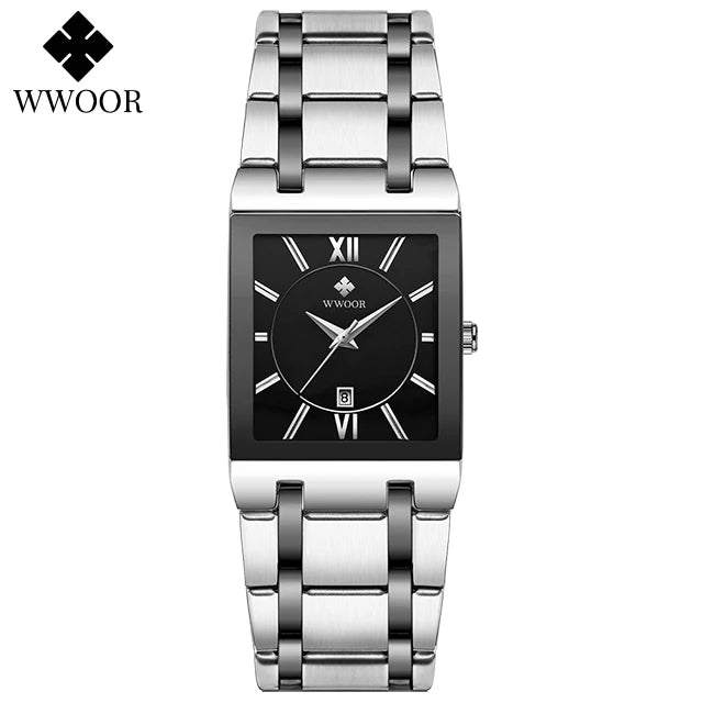 WWOOR 2024 Fashion Mens Watches Top Brand Luxury Wrist Watch Quartz Square Waterproof Geneva Design Mens Clock Relogio Masculino-Labell USA