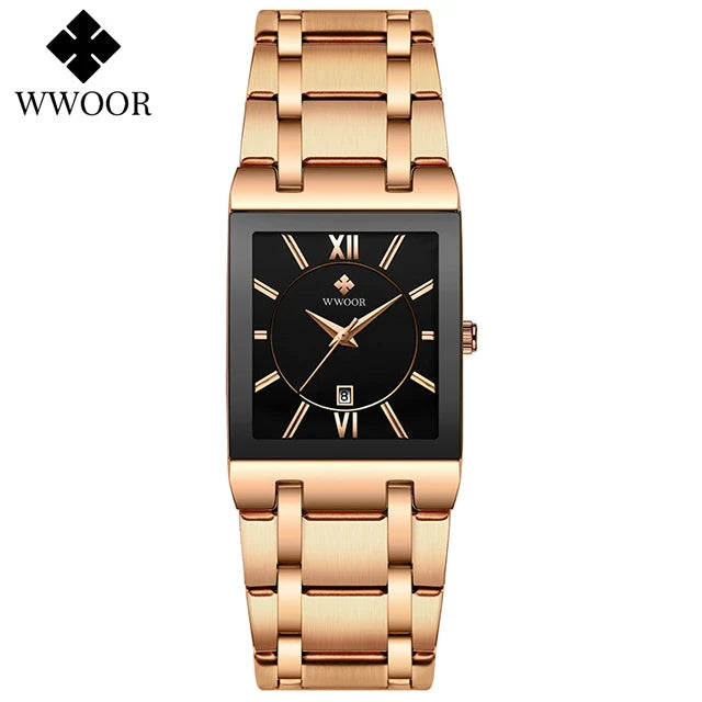 WWOOR 2024 Fashion Mens Watches Top Brand Luxury Wrist Watch Quartz Square Waterproof Geneva Design Mens Clock Relogio Masculino-Labell USA