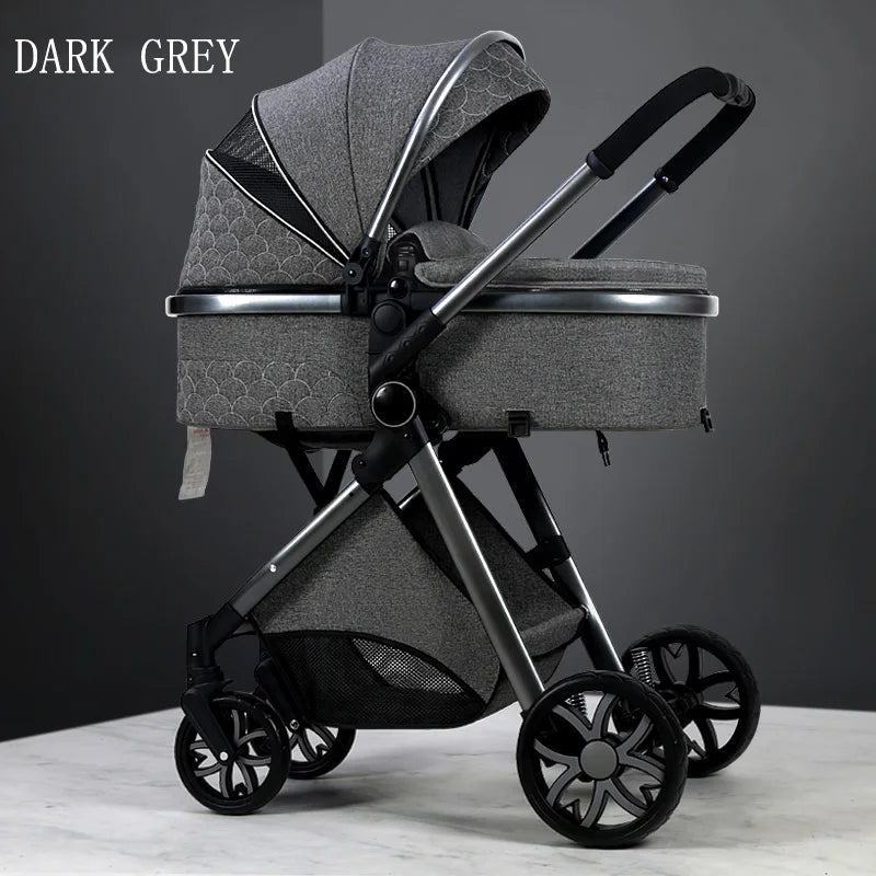 Luxury 2024 Baby Stroller 3 in 1 High Landscape Baby Cart Can Sit Can Lie Portable Pushchair Baby Cradel Infant Carrier Free Shipping-Labell USA