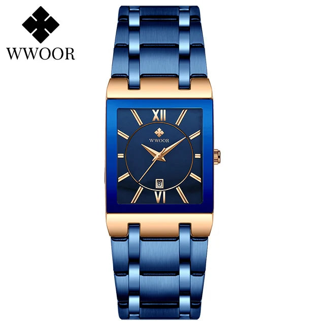 WWOOR 2024 Fashion Mens Watches Top Brand Luxury Wrist Watch Quartz Square Waterproof Geneva Design Mens Clock Relogio Masculino-Labell USA