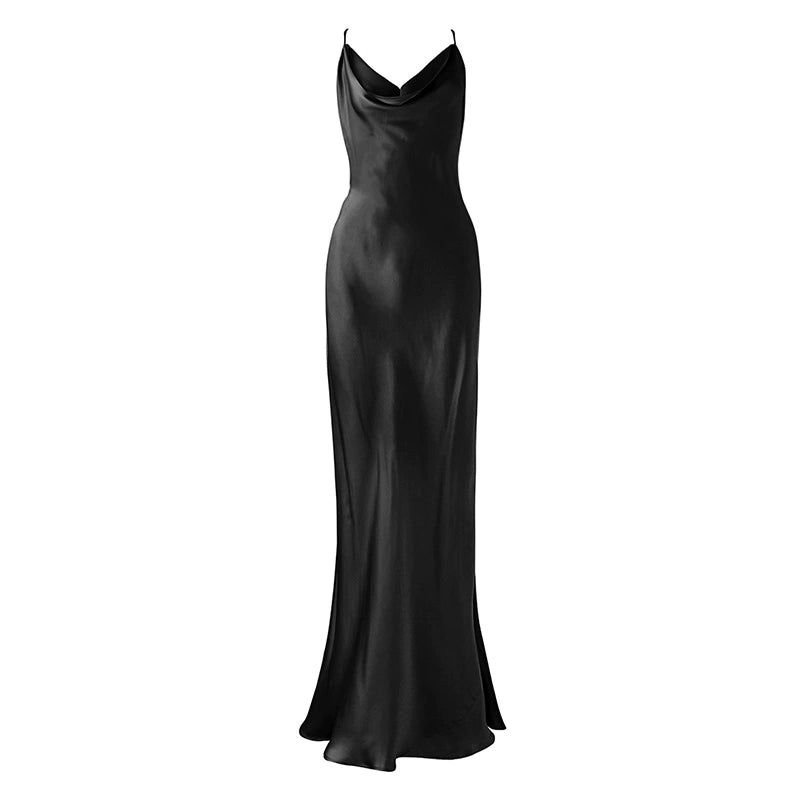 Slim-Fit Swing Collar Slim Backless Tuxedo Dress-Labell USA