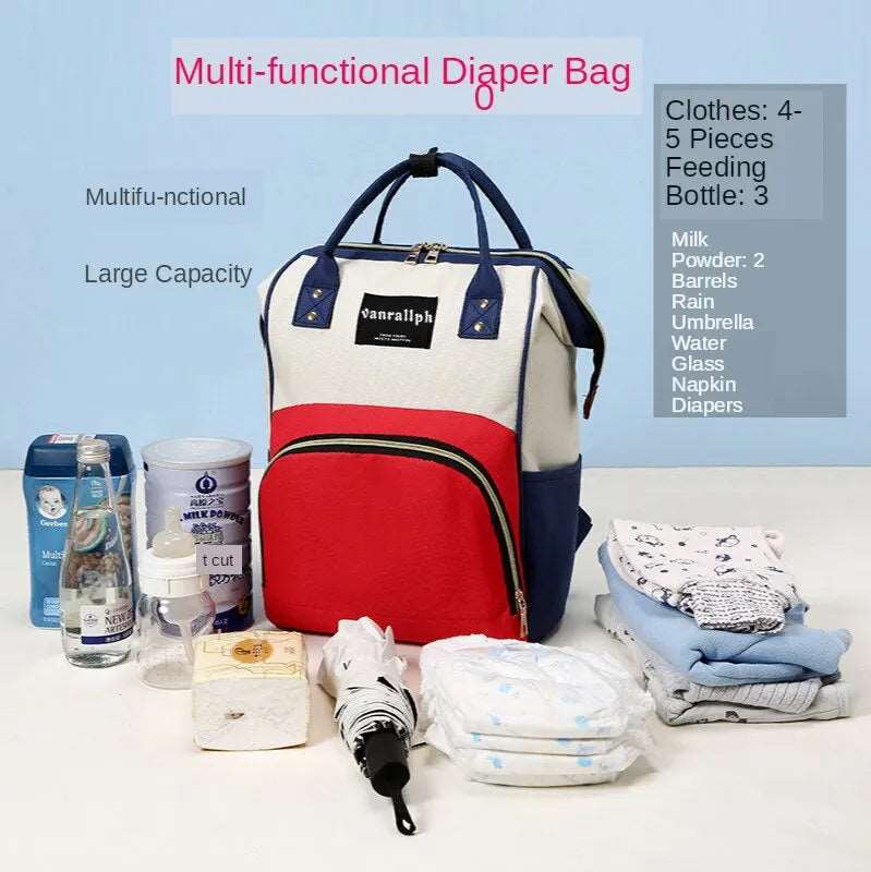 Diaper Bag Mummy Backpack Large Capacity Bag Mom Baby Multi-function Waterproof Outdoor Travel Diaper Bags For Baby Care-Labell USA