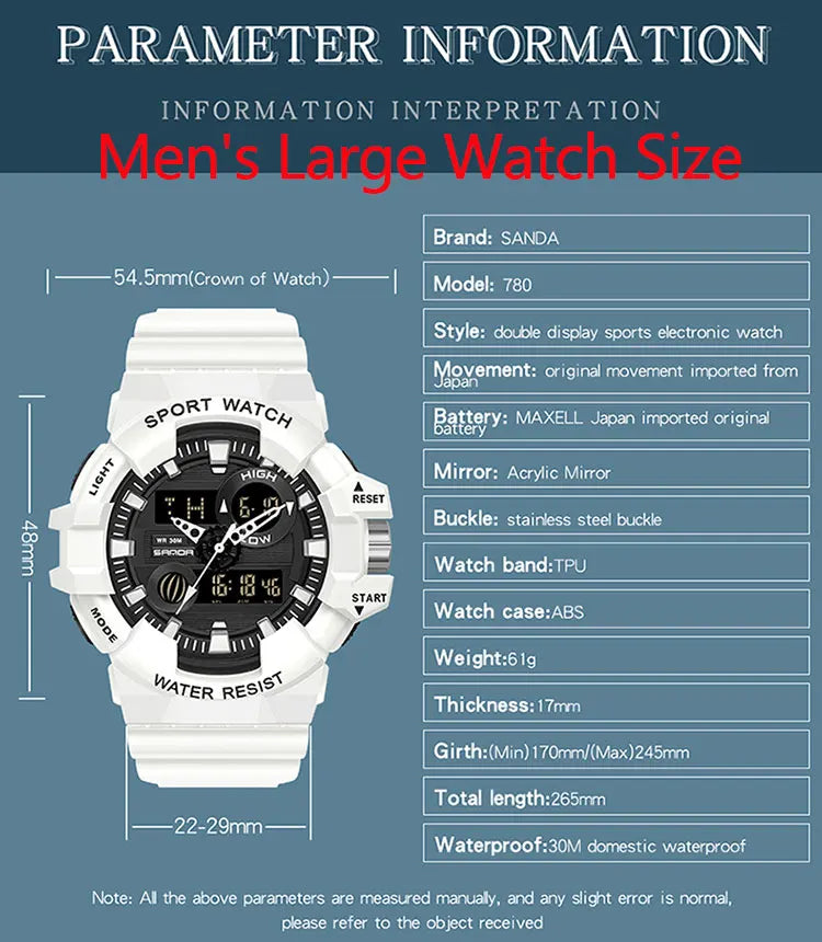 White Knight SANDA Luxury Sports Watch-Labell USA