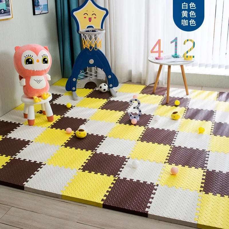 12pcs Foam Baby Play Mat Puzzle Mat Kids Interlocking Exercise Tiles Rugs Floor Tiles Toy Carpet Soft Carpet 30*30*1cm-Labell USA