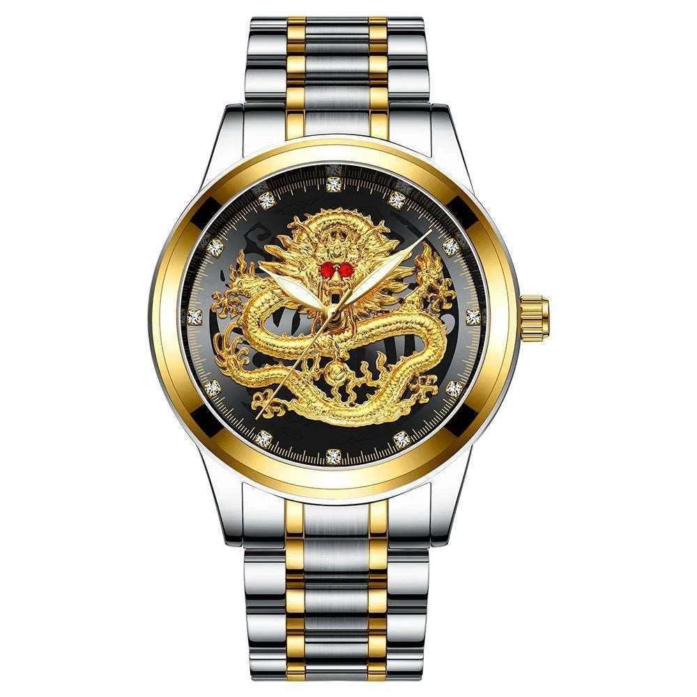 Dragon's Glow Luxury Stainless Steel Men's Watch-Labell USA