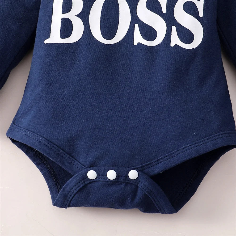 New 0-24 Months Newborn Baby Boy 2PCS Clothes Set Long Sleeve Hoodie Jumpsuit Pants Toddler Boy Outfit Baby Costume