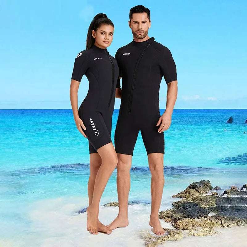 3MM Neoprene Diving Suit Short Sleeve Surfing Snorkeling Diving Suit Men Swimwear Front Zip Short Sleeve Wetsuit Surf Suits