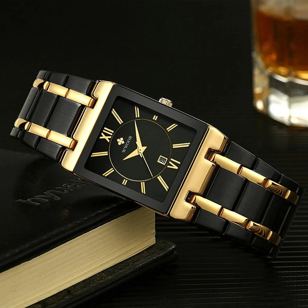 WWOOR 2024 Fashion Mens Watches Top Brand Luxury Wrist Watch Quartz Square Waterproof Geneva Design Mens Clock Relogio Masculino-Labell USA