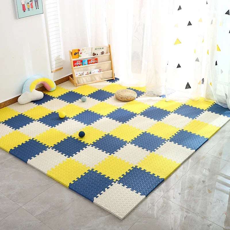 12pcs Foam Baby Play Mat Puzzle Mat Kids Interlocking Exercise Tiles Rugs Floor Tiles Toy Carpet Soft Carpet 30*30*1cm-Labell USA