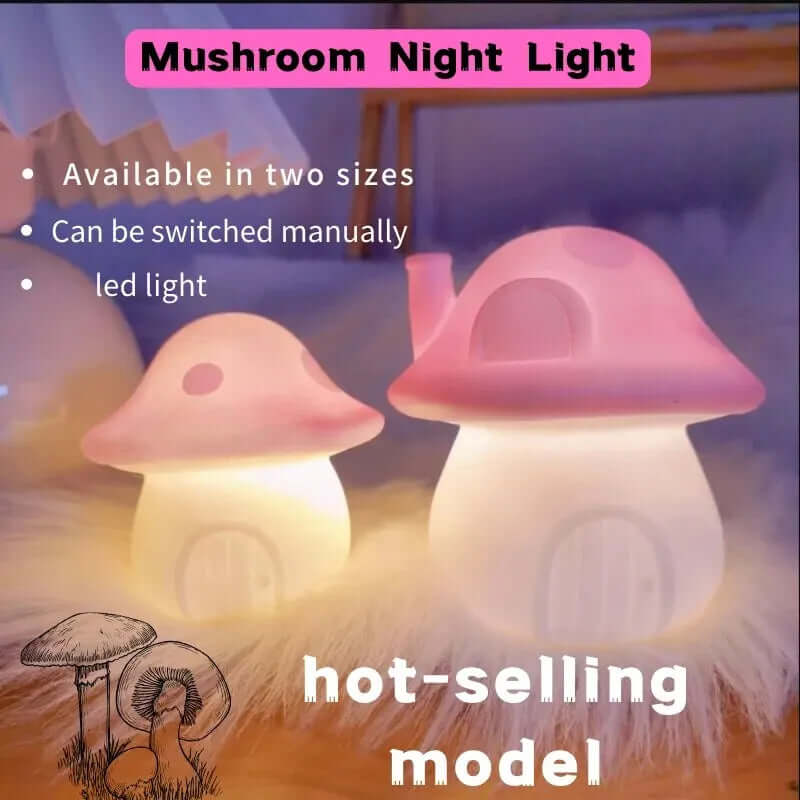 Cute Mushroom Night Light-Labell USA