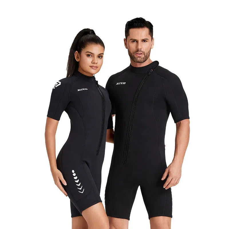 3MM Neoprene Diving Suit Short Sleeve Surfing Snorkeling Diving Suit Men Swimwear Front Zip Short Sleeve Wetsuit Surf Suits