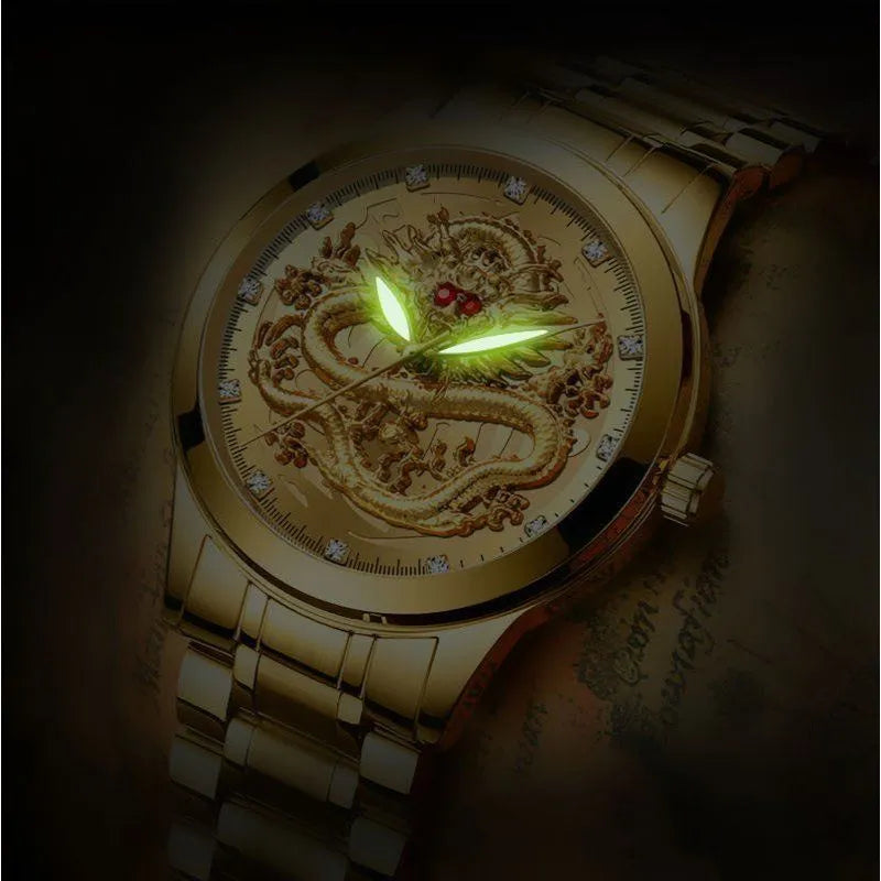 Dragon's Glow Luxury Stainless Steel Men's Watch-Labell USA