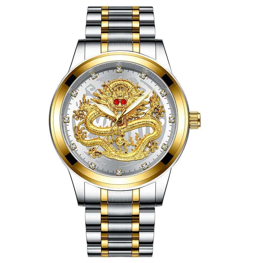 Dragon's Glow Luxury Stainless Steel Men's Watch-Labell USA