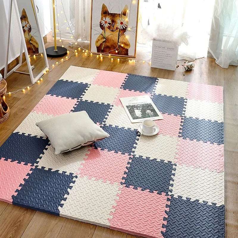 12pcs Foam Baby Play Mat Puzzle Mat Kids Interlocking Exercise Tiles Rugs Floor Tiles Toy Carpet Soft Carpet 30*30*1cm-Labell USA