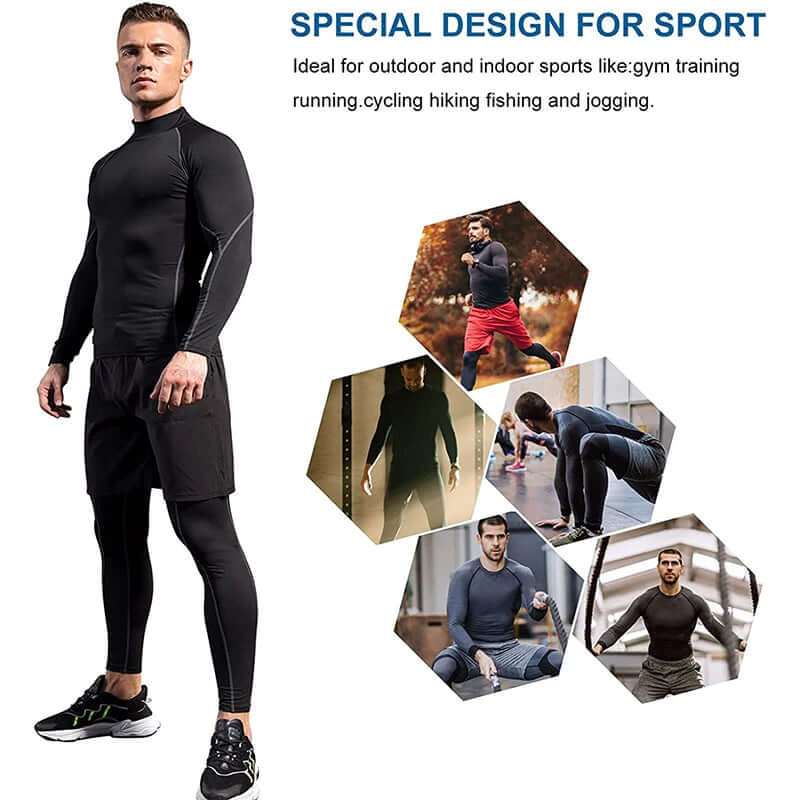 QuickDry Compression Tee Long Sleeve Gym Shirt-Labell USA