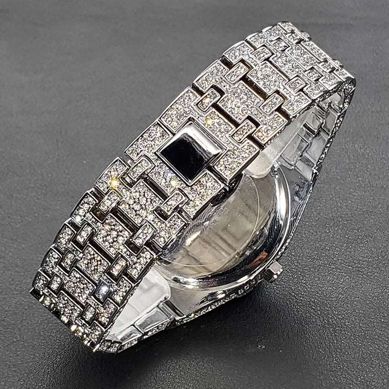 Luxury Full Diamond Watches For Men Top Brand Hip Hop Iced Out Arab Number Watch Men Fashion Steel Waterproof Clock Dropshipping-Labell USA