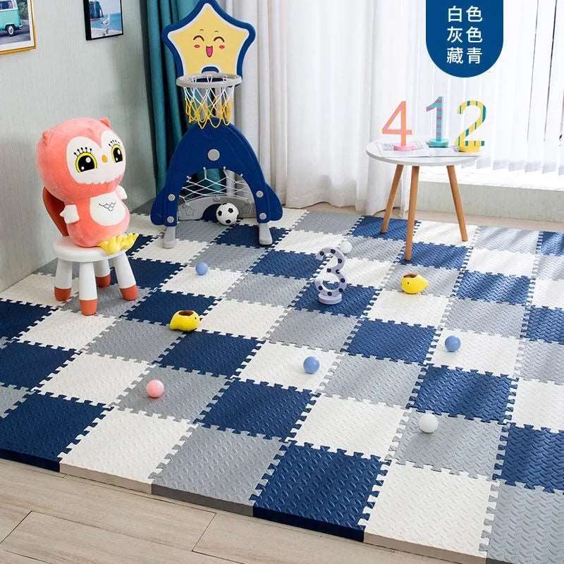 12pcs Foam Baby Play Mat Puzzle Mat Kids Interlocking Exercise Tiles Rugs Floor Tiles Toy Carpet Soft Carpet 30*30*1cm-Labell USA