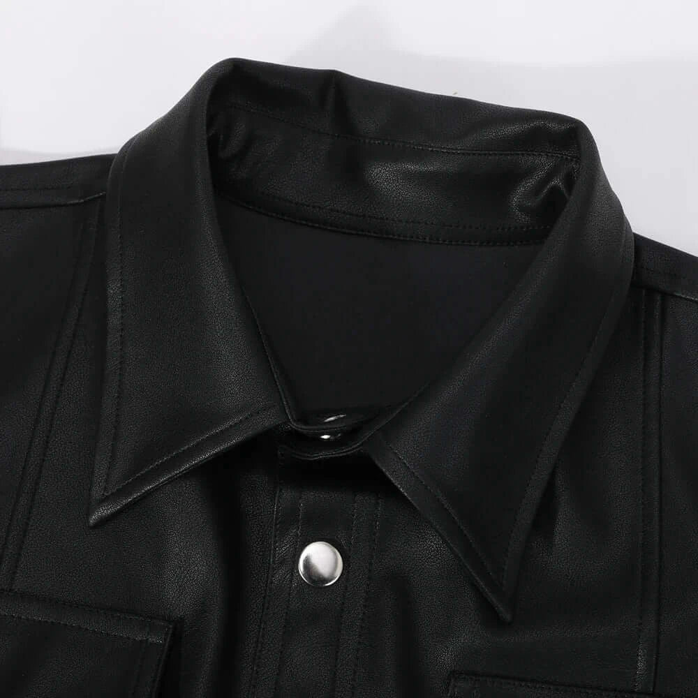 Men Leather Design shirt