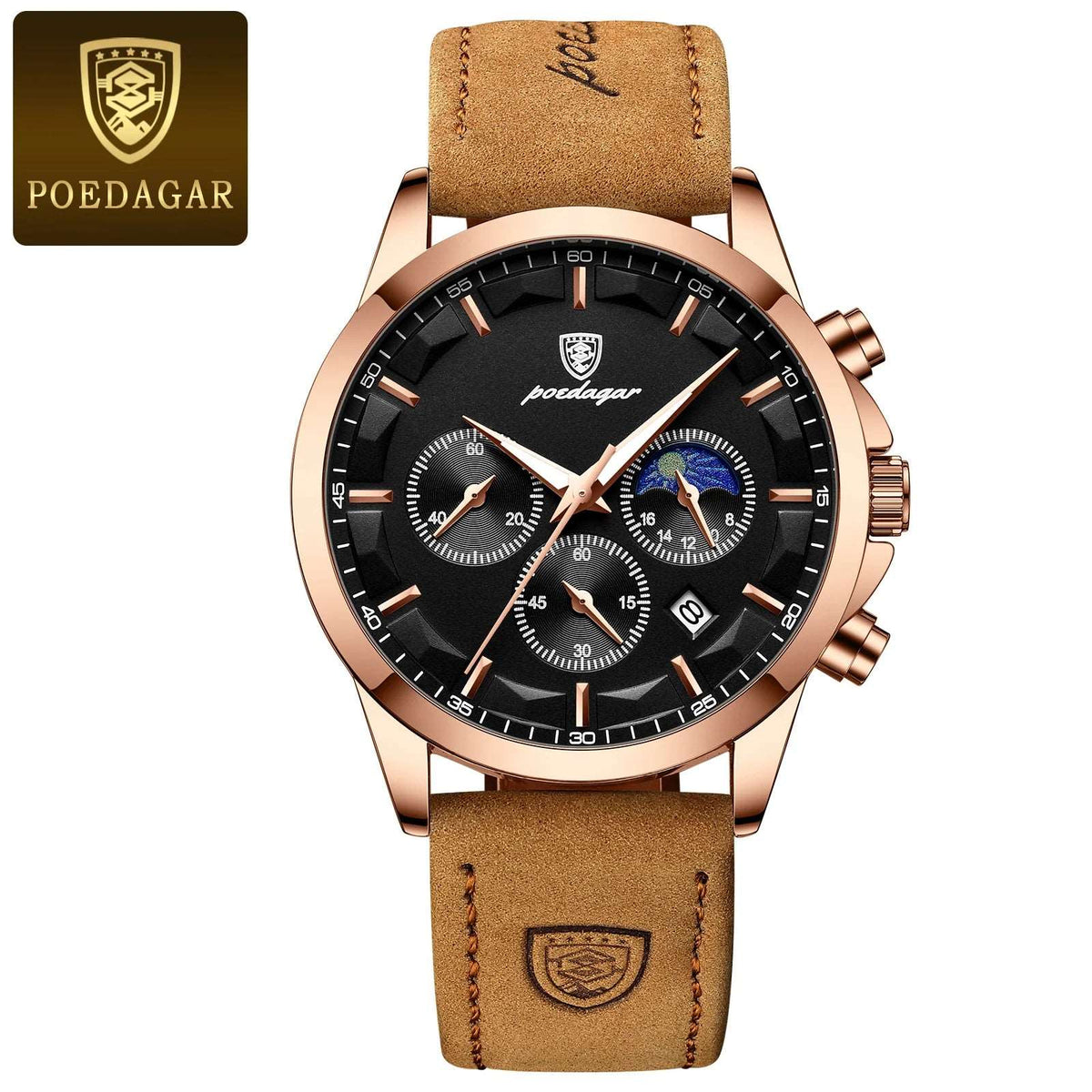 Luminous Chrono POEDAGAR Luxury Sports Watch-Labell USA