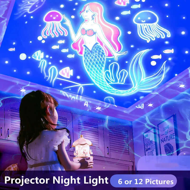 Kids Projector Night Light with 360 Adjustable-Labell USA