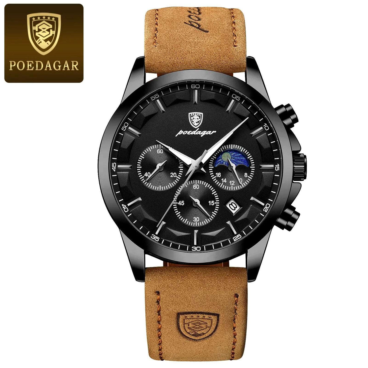 Luminous Chrono POEDAGAR Luxury Sports Watch-Labell USA