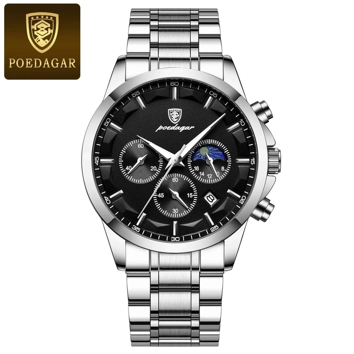 Luminous Chrono POEDAGAR Luxury Sports Watch-Labell USA