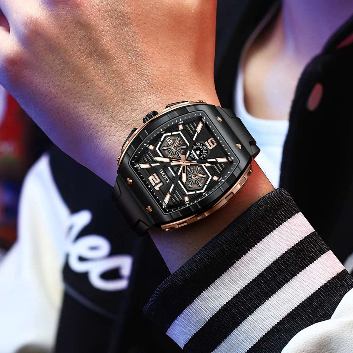 LIGE Luxury Waterproof Quartz Wristwatch Raise Wrist Luminous Men Watch Date Sports Silicone Clock Man Watches Relogio Masculino-Labell USA