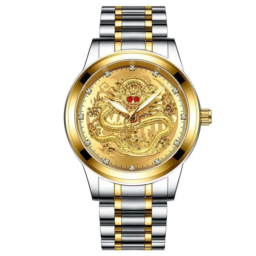 Dragon's Glow Luxury Stainless Steel Men's Watch-Labell USA