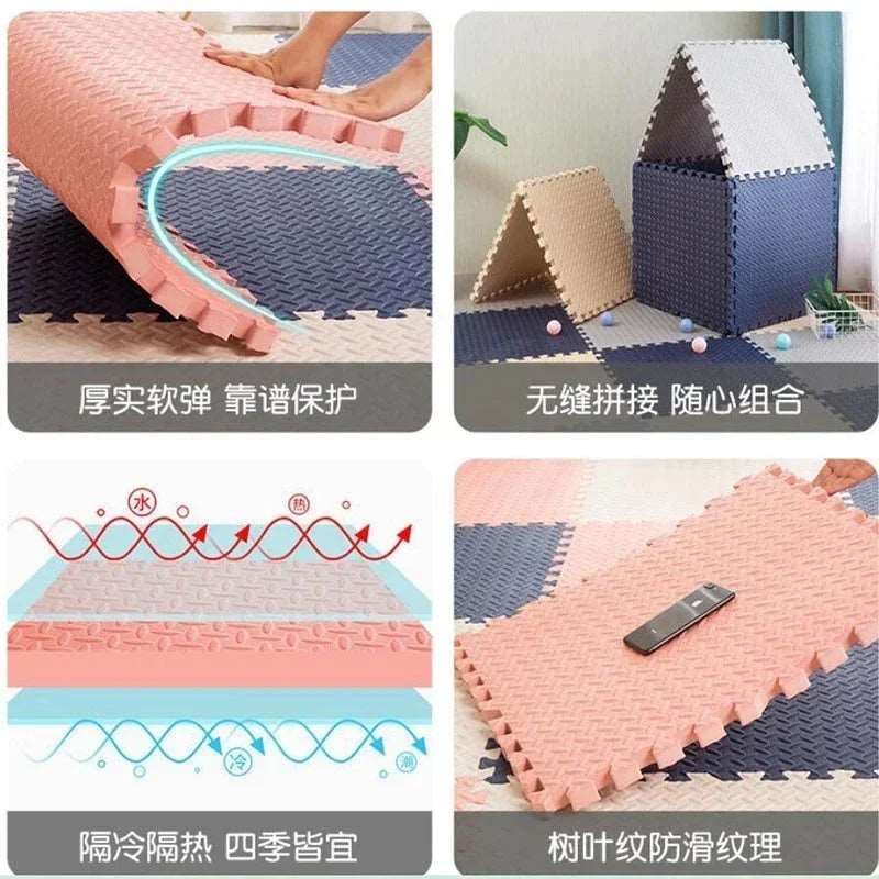 12pcs Foam Baby Play Mat Puzzle Mat Kids Interlocking Exercise Tiles Rugs Floor Tiles Toy Carpet Soft Carpet 30*30*1cm-Labell USA