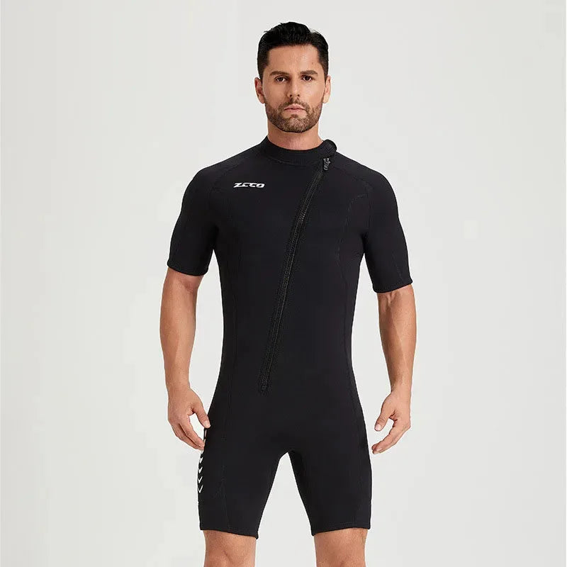 3MM Neoprene Diving Suit Short Sleeve Surfing Snorkeling Diving Suit Men Swimwear Front Zip Short Sleeve Wetsuit Surf Suits