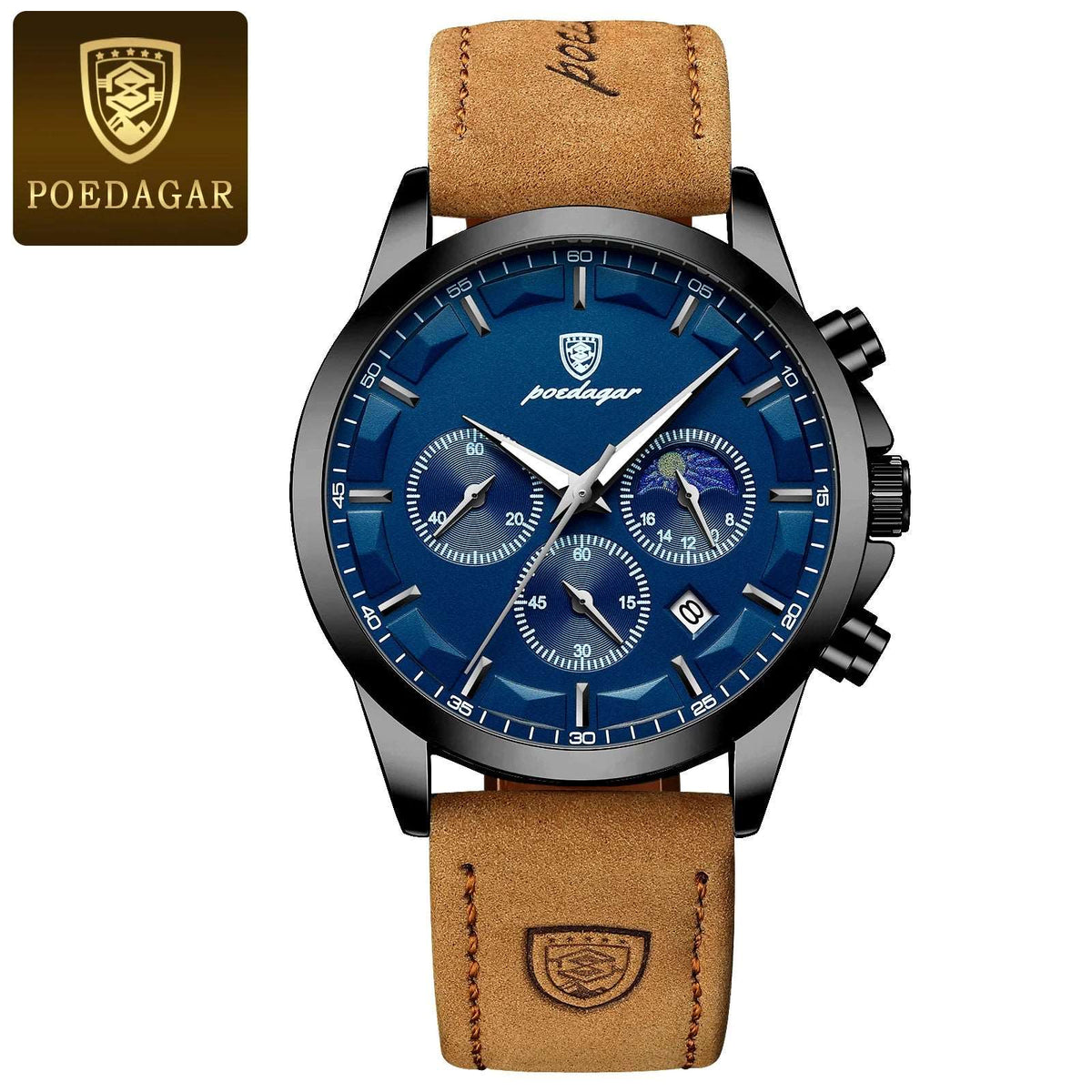 Luminous Chrono POEDAGAR Luxury Sports Watch-Labell USA