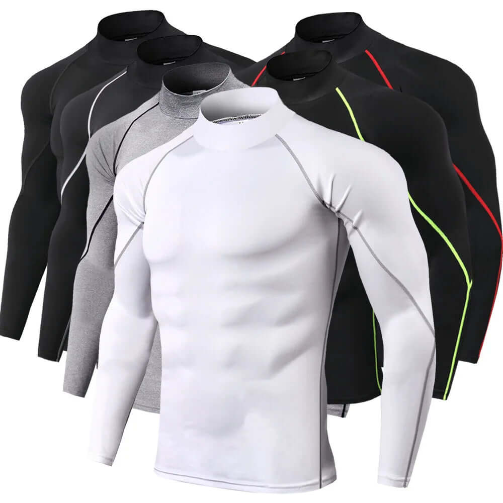 QuickDry Compression Tee Long Sleeve Gym Shirt-Labell USA