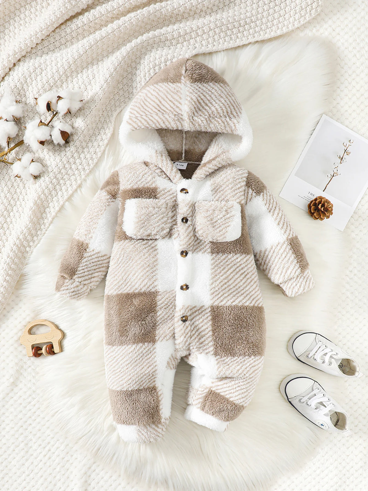 Plaid Hooded Winter Romper-Labell USA