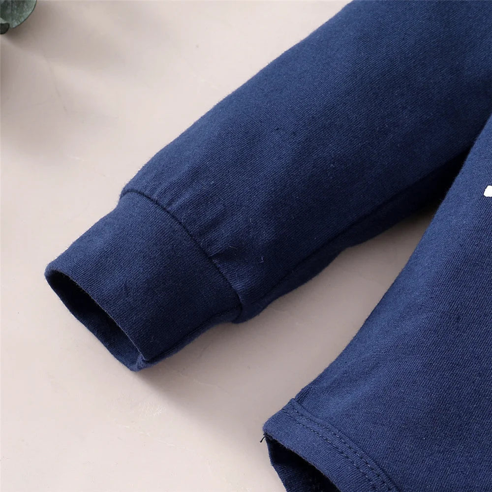 New 0-24 Months Newborn Baby Boy 2PCS Clothes Set Long Sleeve Hoodie Jumpsuit Pants Toddler Boy Outfit Baby Costume