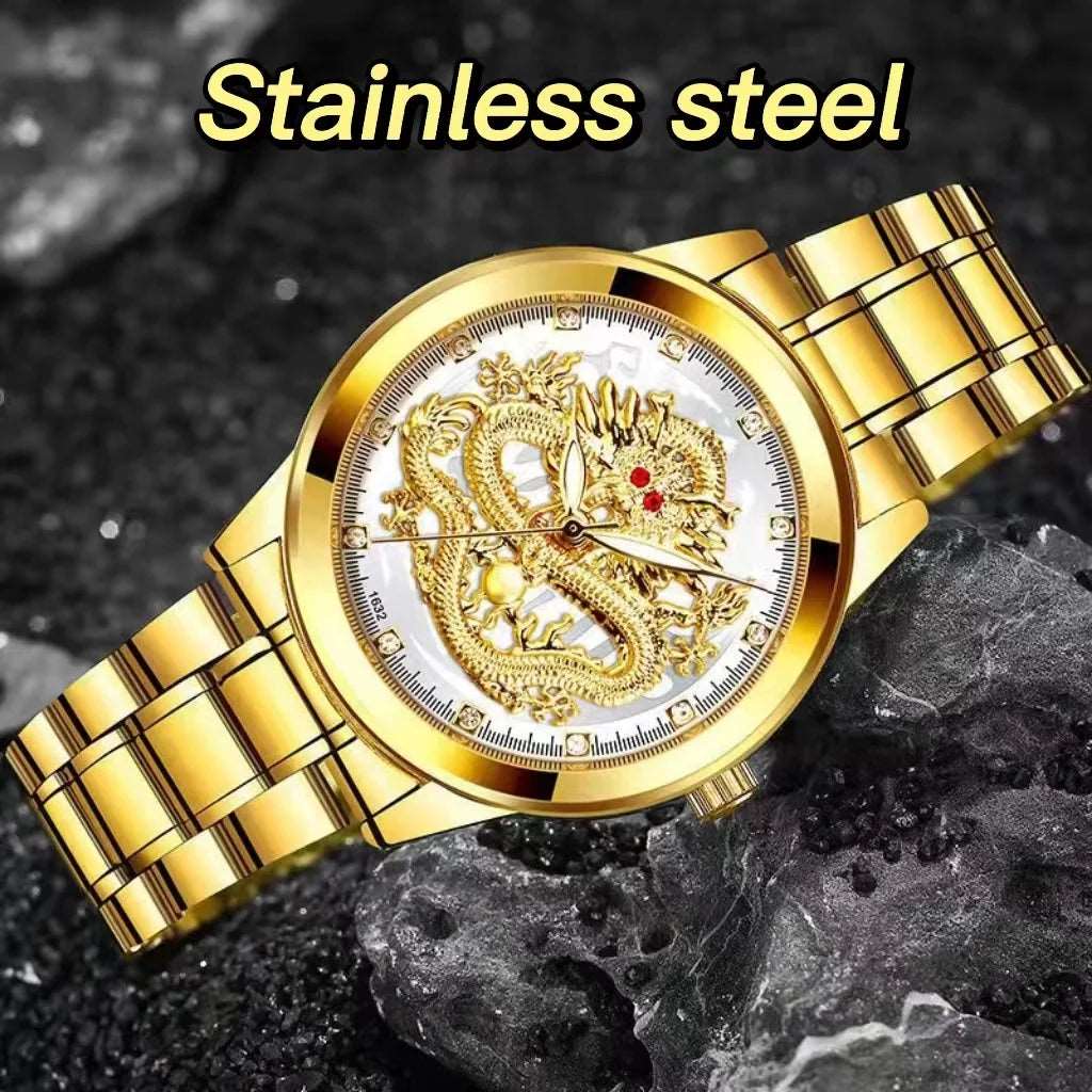 Dragon's Glow Luxury Stainless Steel Men's Watch-Labell USA